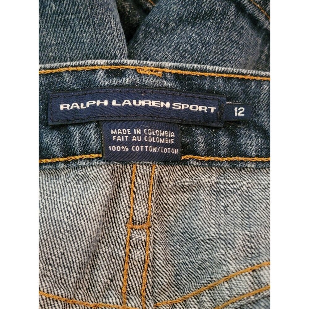 Ralph Lauren Sport Womens Denim Shorts Size 12 Cotton Blue Made In Colombia - Picture 4 of 5
